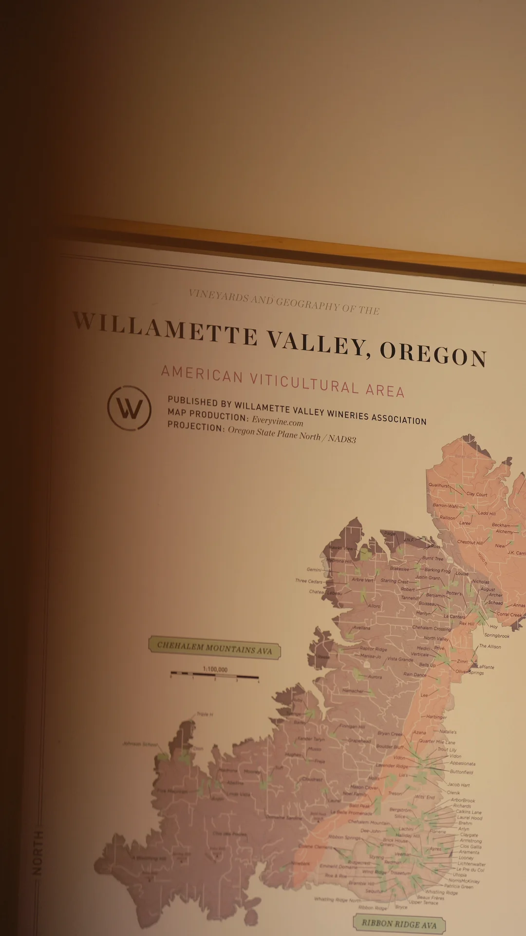Willamette Valley map detail — Amex Premium Events Collection
