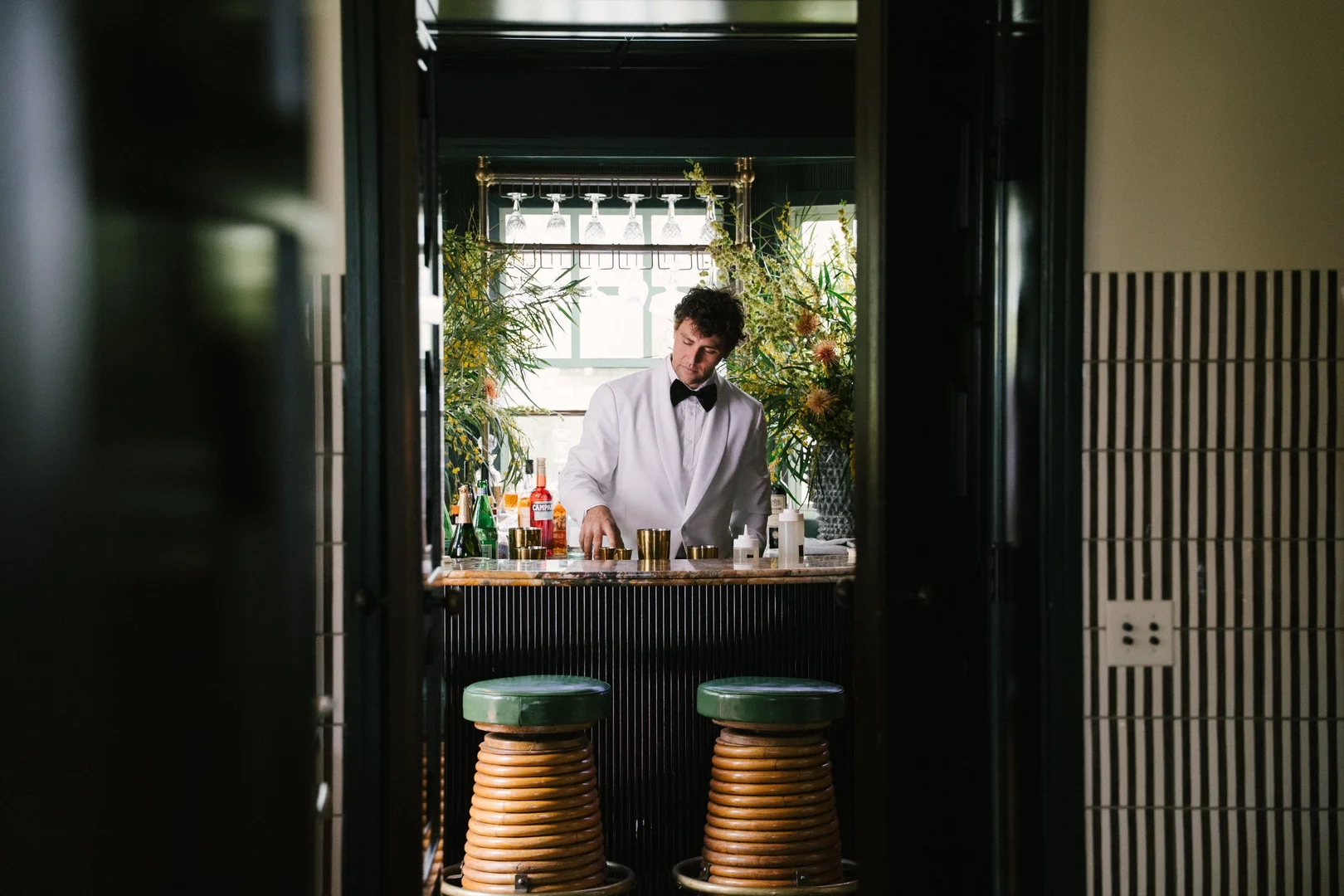The bar at Flamingo Estate — Farmacy Beauty event