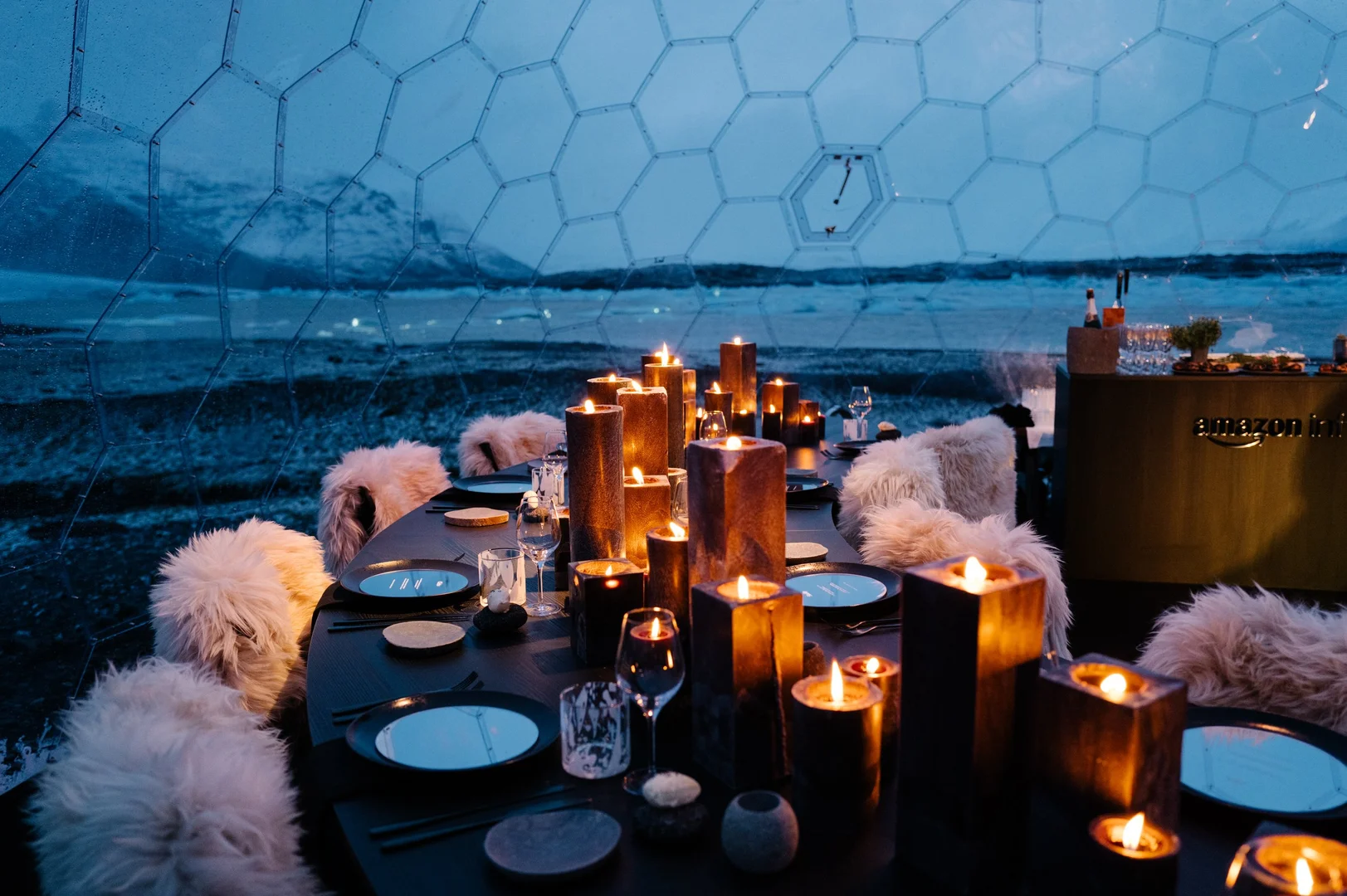 Dinner in the dome on the Iceland creators trip