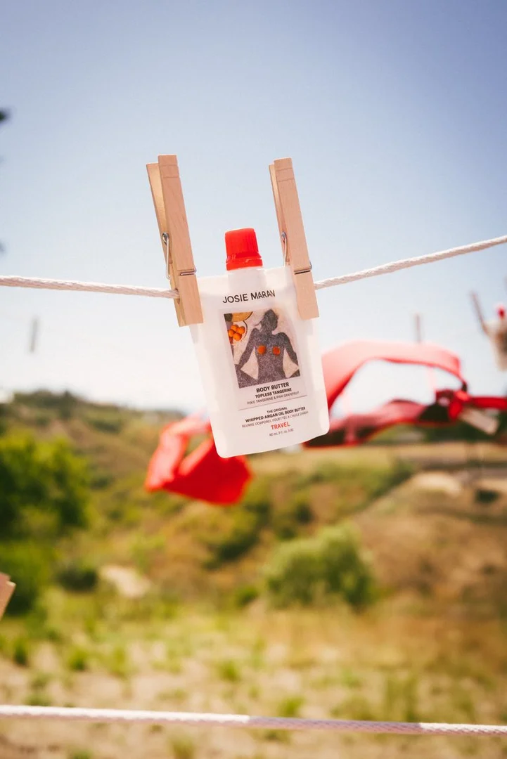 Clothesline styling — Josie Maran California Collection