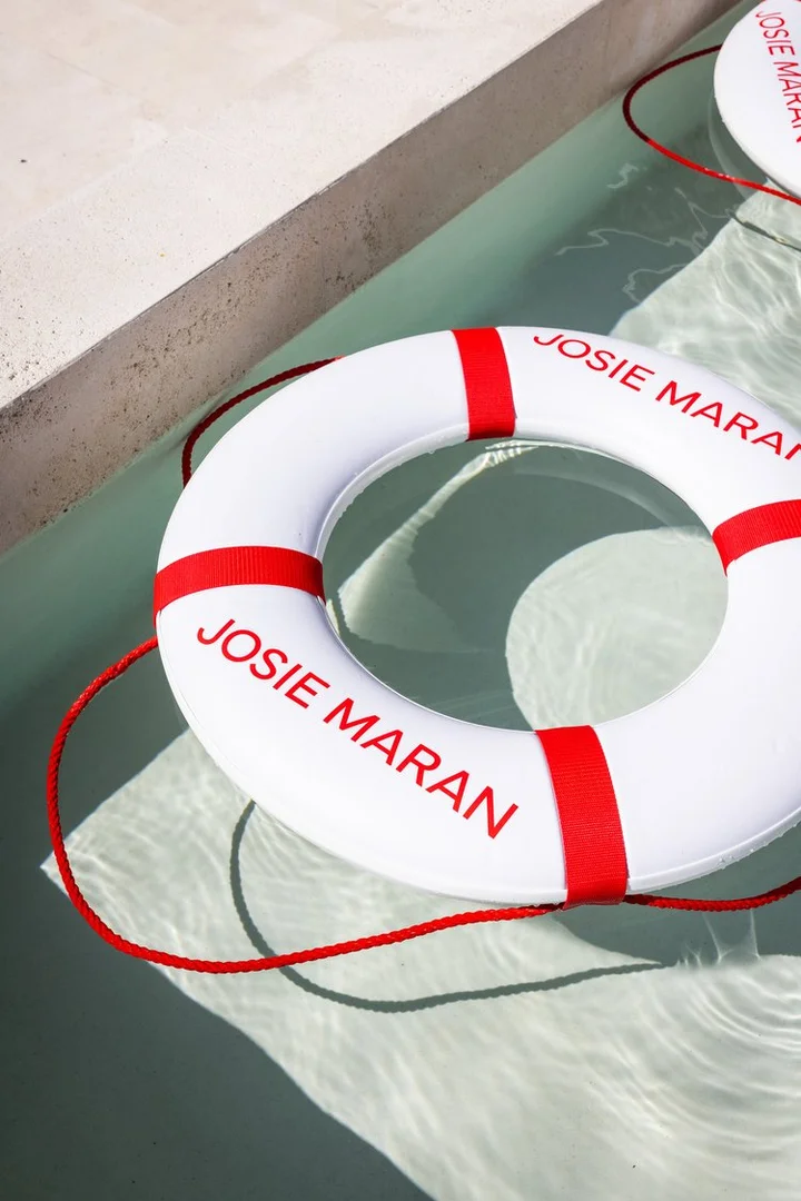 Life ring detail at the pool — Josie Maran California Collection