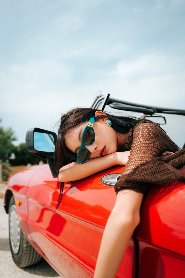Red car in Puglia — NARS Afterglow trip
